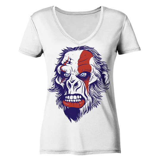 Angry Ape - Ladies Organic V-Neck Shirt