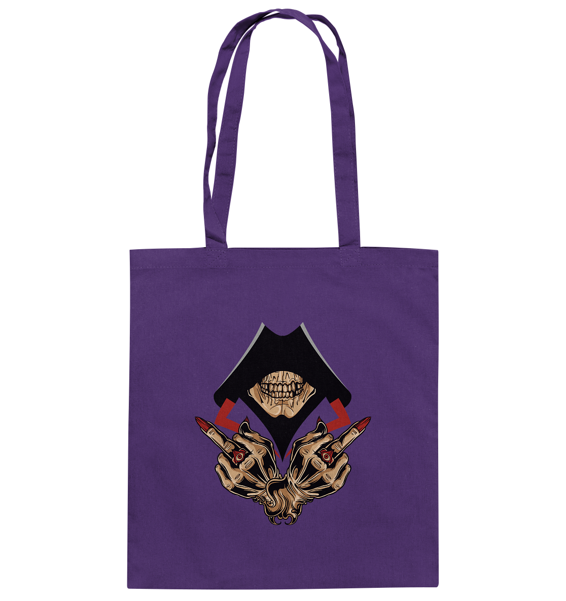 Skull Mittelfinger - Baumwolltasche