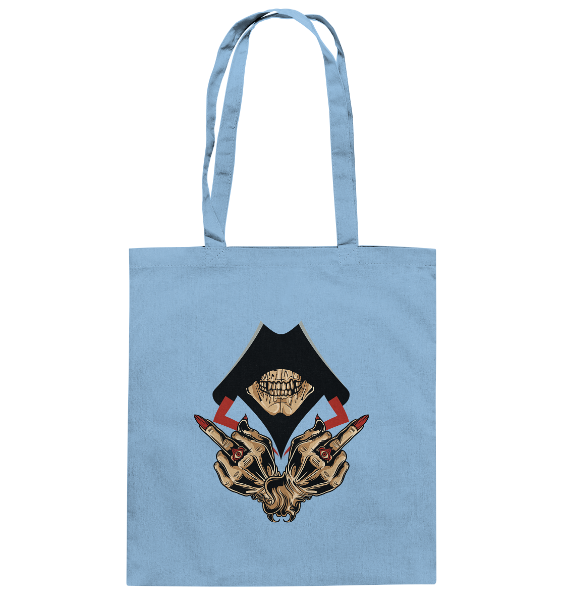 Skull Mittelfinger - Baumwolltasche