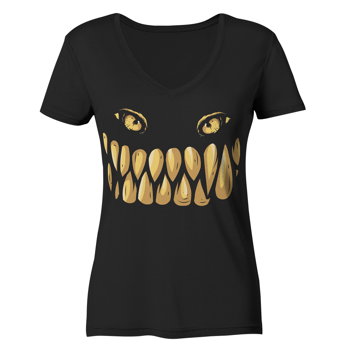 Monster Smile - Ladies Organic V-Neck Shirt