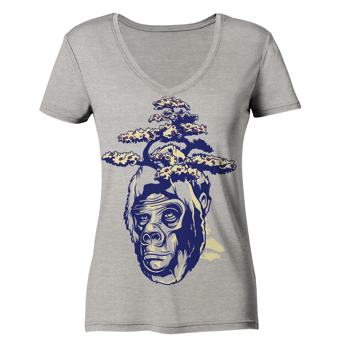 Ape tree - Ladies Organic V-Neck Shirt