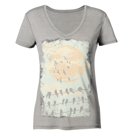 Birds - Ladies Organic V-Neck Shirt