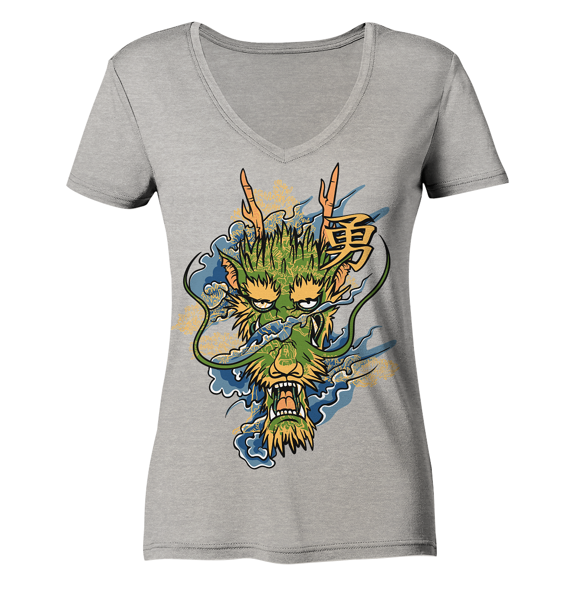 Green Dragon - Ladies Organic V-Neck Shirt