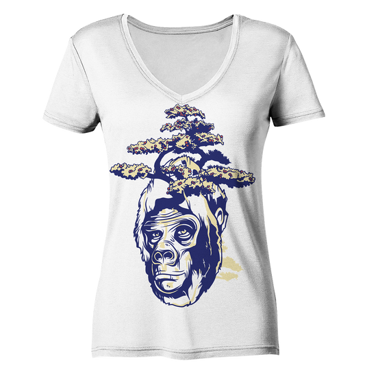 Ape tree - Ladies Organic V-Neck Shirt