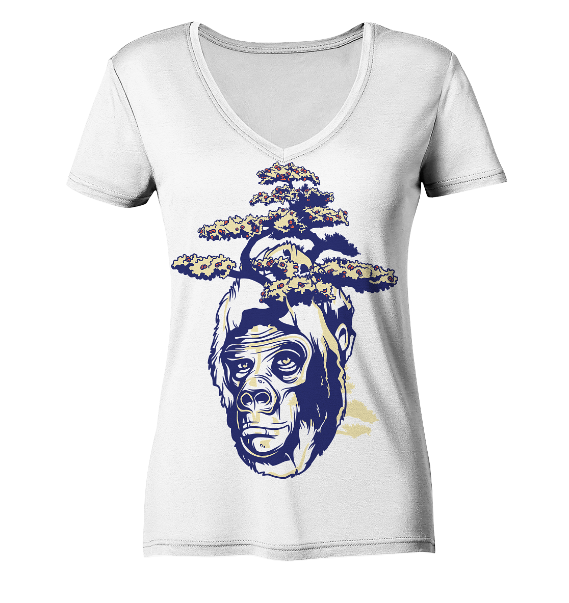 Ape tree - Ladies Organic V-Neck Shirt