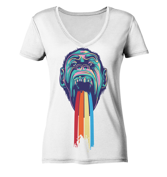 Ape Rainbow - Ladies Organic V-Neck Shirt