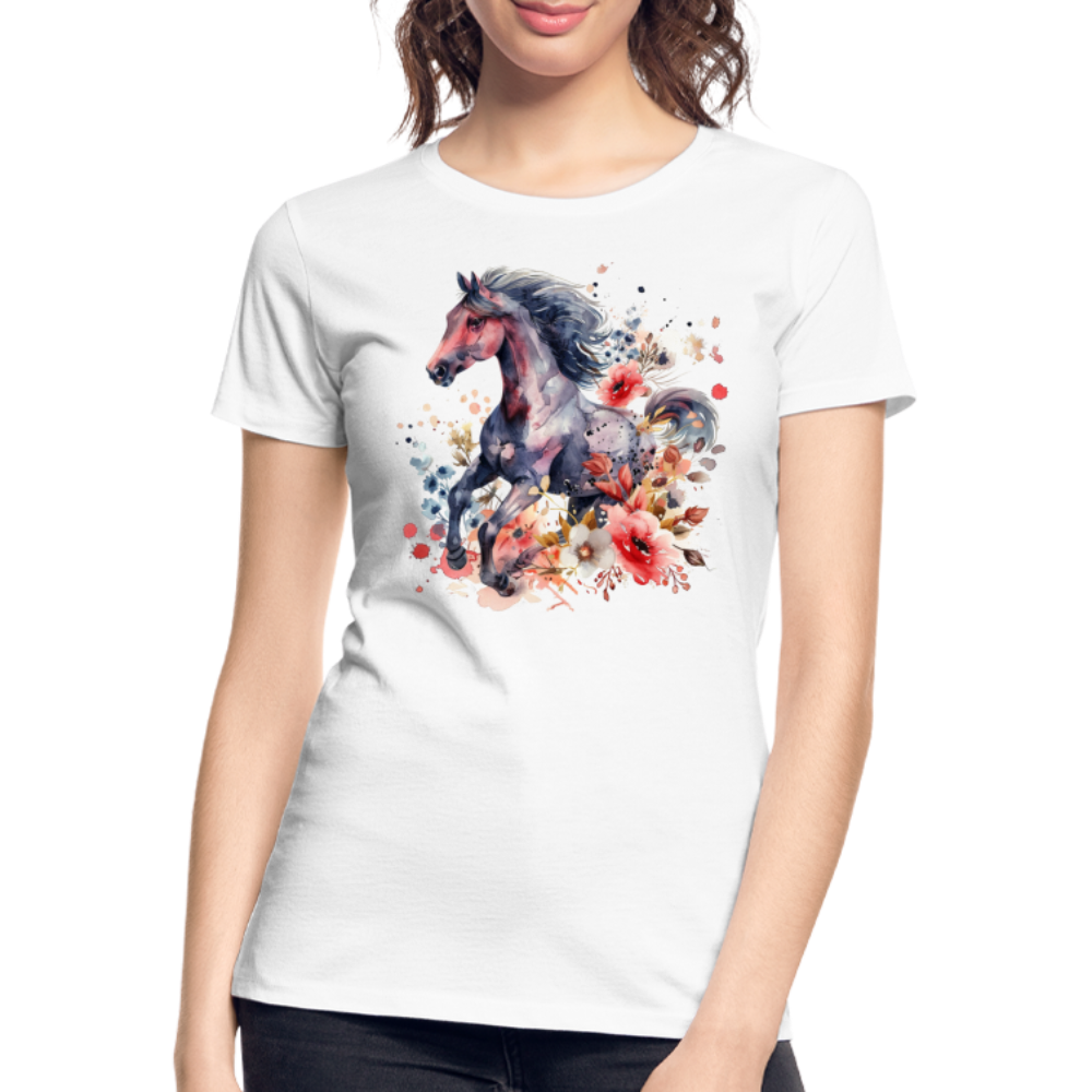 Flower Horse - Frauen Premium Bio T-Shirt - Weiß