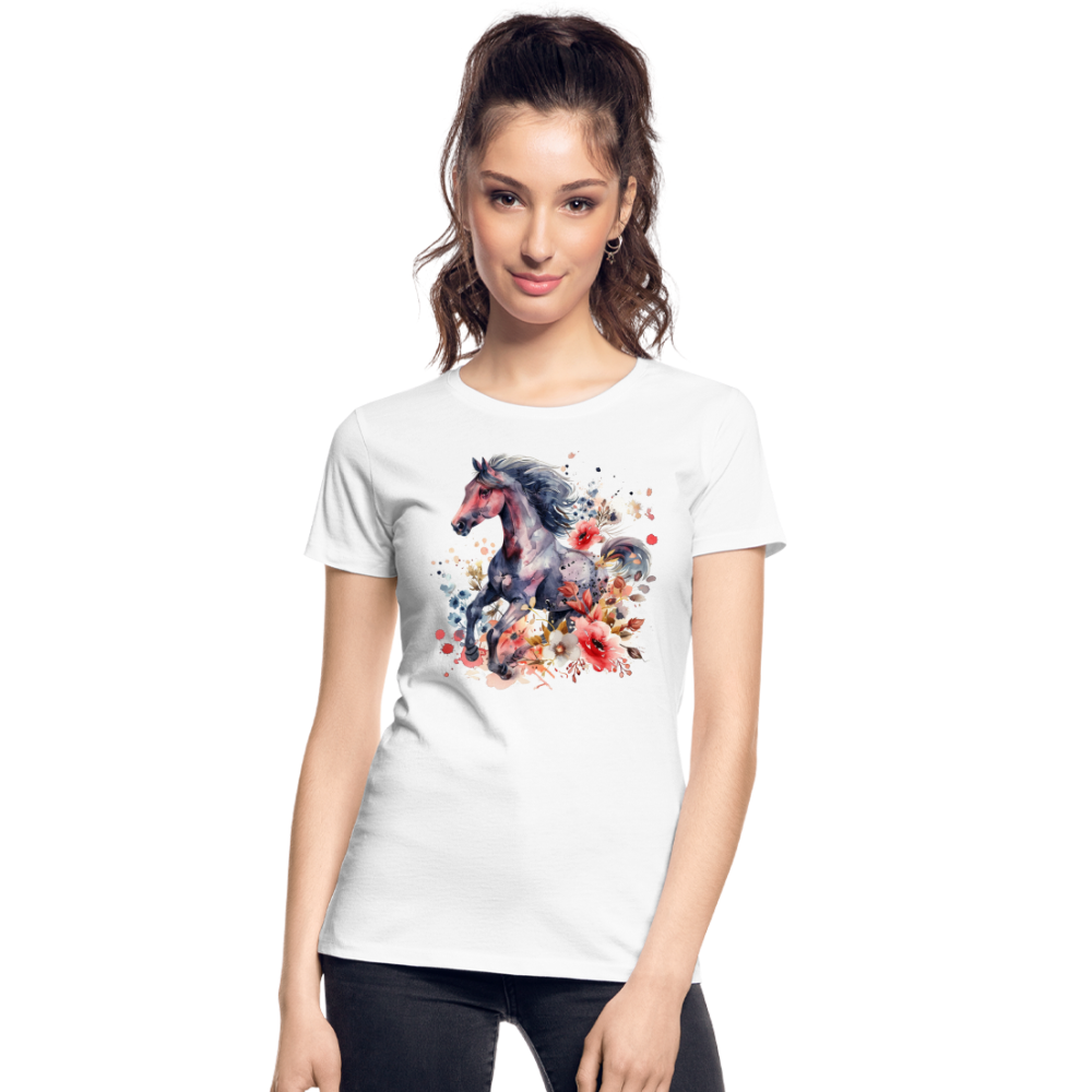 Flower Horse - Frauen Premium Bio T-Shirt - Weiß