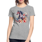 Flower Horse - Frauen Premium Bio T-Shirt - Grau meliert