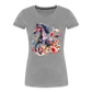 Flower Horse - Frauen Premium Bio T-Shirt - Grau meliert