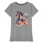 Flower Horse - Frauen Premium Bio T-Shirt - Grau meliert