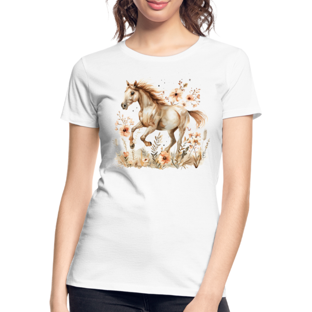 Flower Horse 3 - Frauen Premium Bio T-Shirt - Weiß