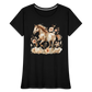 Flower Horse 3 - Frauen Premium Bio T-Shirt - Schwarz