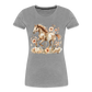 Flower Horse 3 - Frauen Premium Bio T-Shirt - Grau meliert