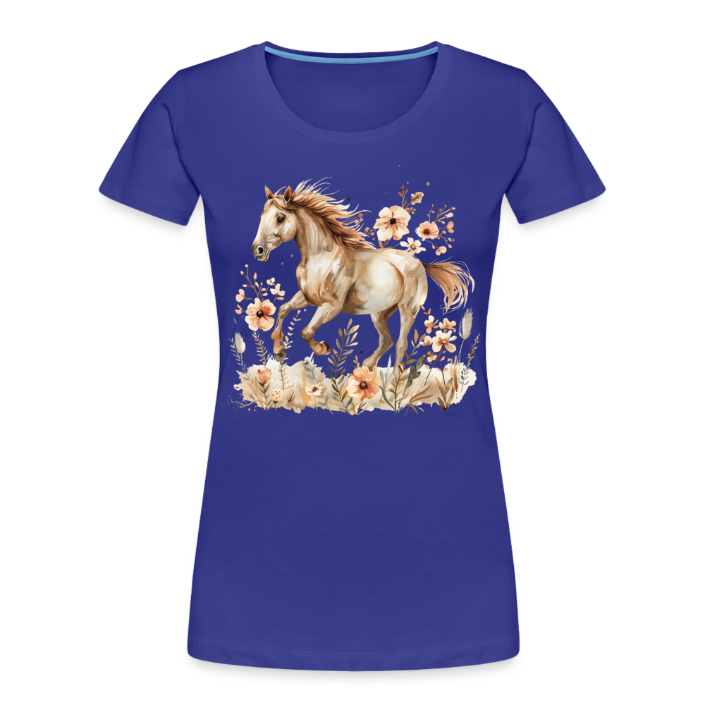 Flower Horse 3 - Frauen Premium Bio T-Shirt - Königsblau