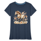 Flower Horse 3 - Frauen Premium Bio T-Shirt - Navy