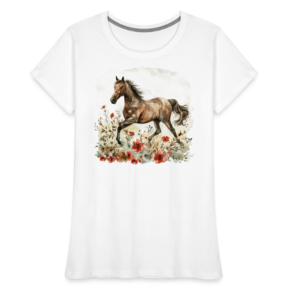 Flower Horse 9 - Frauen Premium Bio T-Shirt - Weiß