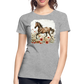 Flower Horse 9 - Frauen Premium Bio T-Shirt - Grau meliert