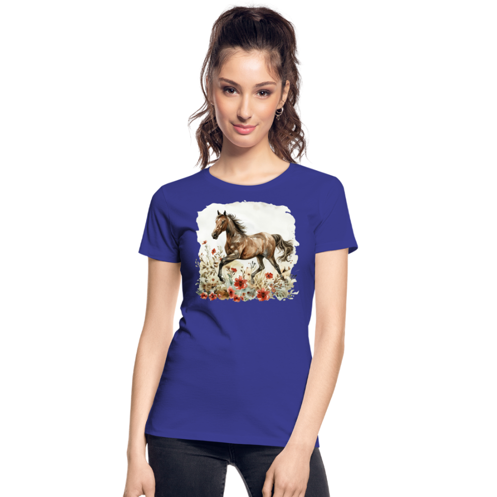 Flower Horse 9 - Frauen Premium Bio T-Shirt - Königsblau