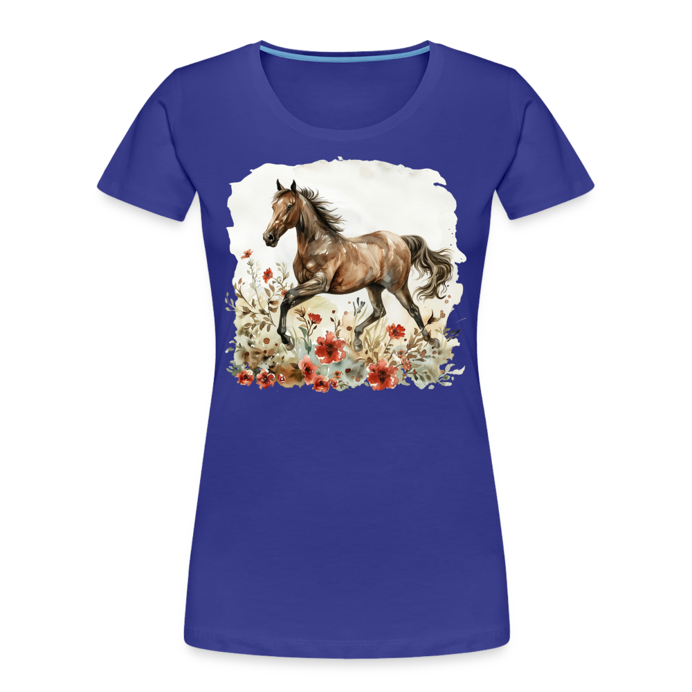 Flower Horse 9 - Frauen Premium Bio T-Shirt - Königsblau