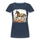 Flower Horse 9 - Frauen Premium Bio T-Shirt - Navy