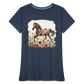 Flower Horse 9 - Frauen Premium Bio T-Shirt - Navy