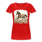 Flower Horse 9 - Frauen Premium Bio T-Shirt - Rot