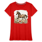 Flower Horse 9 - Frauen Premium Bio T-Shirt - Rot