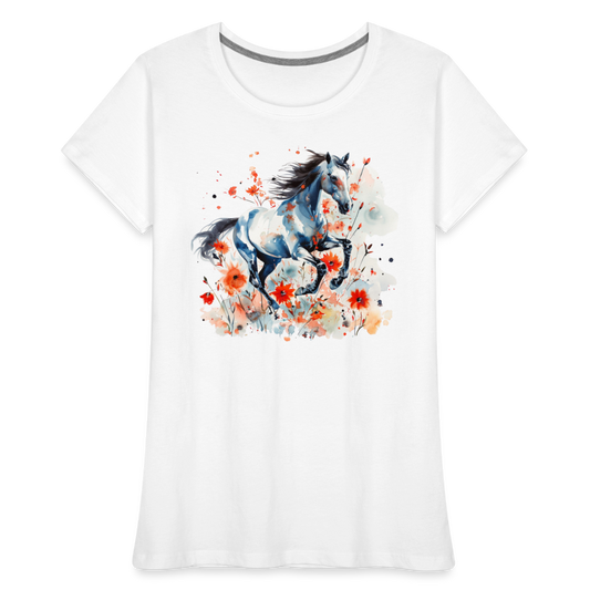 Flower Horse 11 - Frauen Premium Bio T-Shirt - Weiß