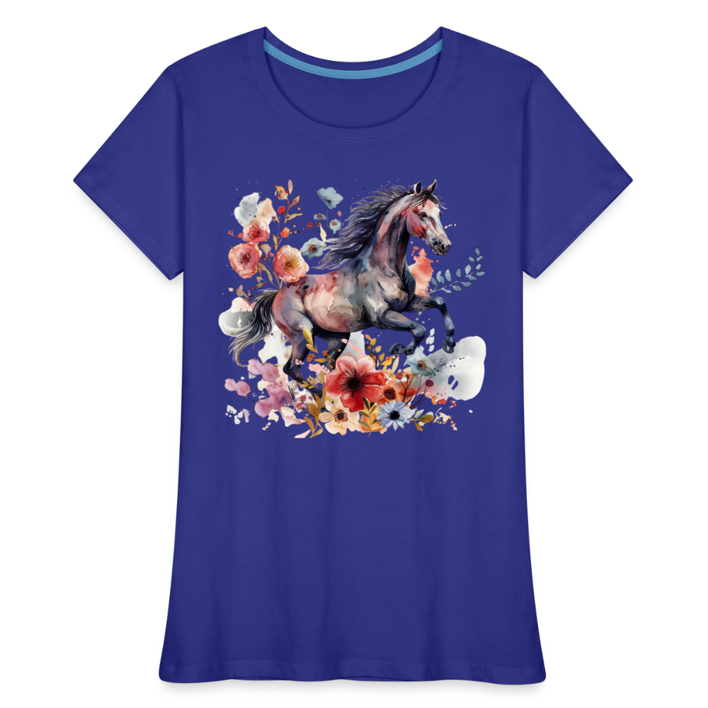 Flower Horse 18 - Frauen Premium Bio T-Shirt - Königsblau