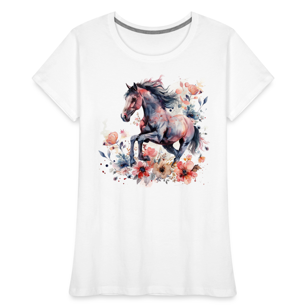 Flower Horse 16 - Frauen Premium Bio T-Shirt - Weiß