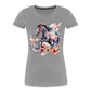 Flower Horse 16 - Frauen Premium Bio T-Shirt - Grau meliert