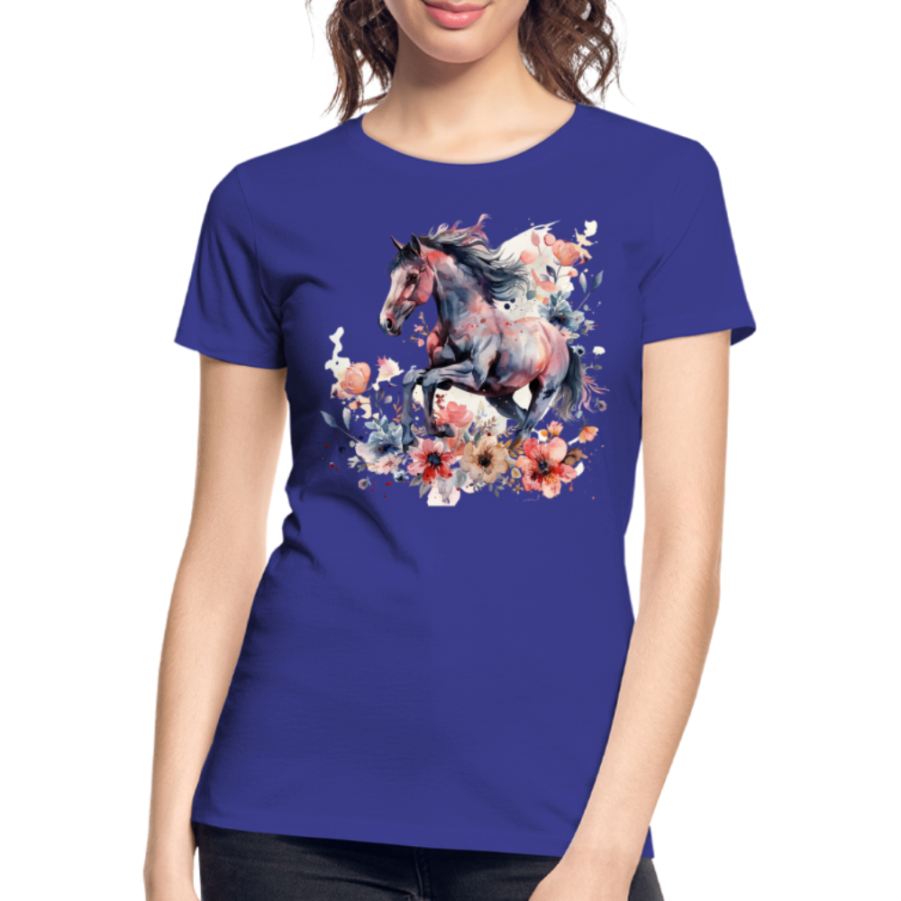 Flower Horse 16 - Frauen Premium Bio T-Shirt - Königsblau