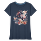 Flower Horse 16 - Frauen Premium Bio T-Shirt - Navy