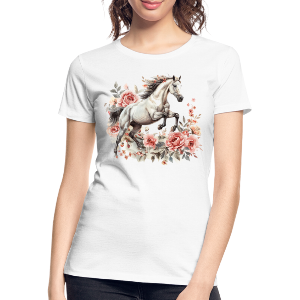 Flower Horse 13 - Frauen Premium Bio T-Shirt - Weiß