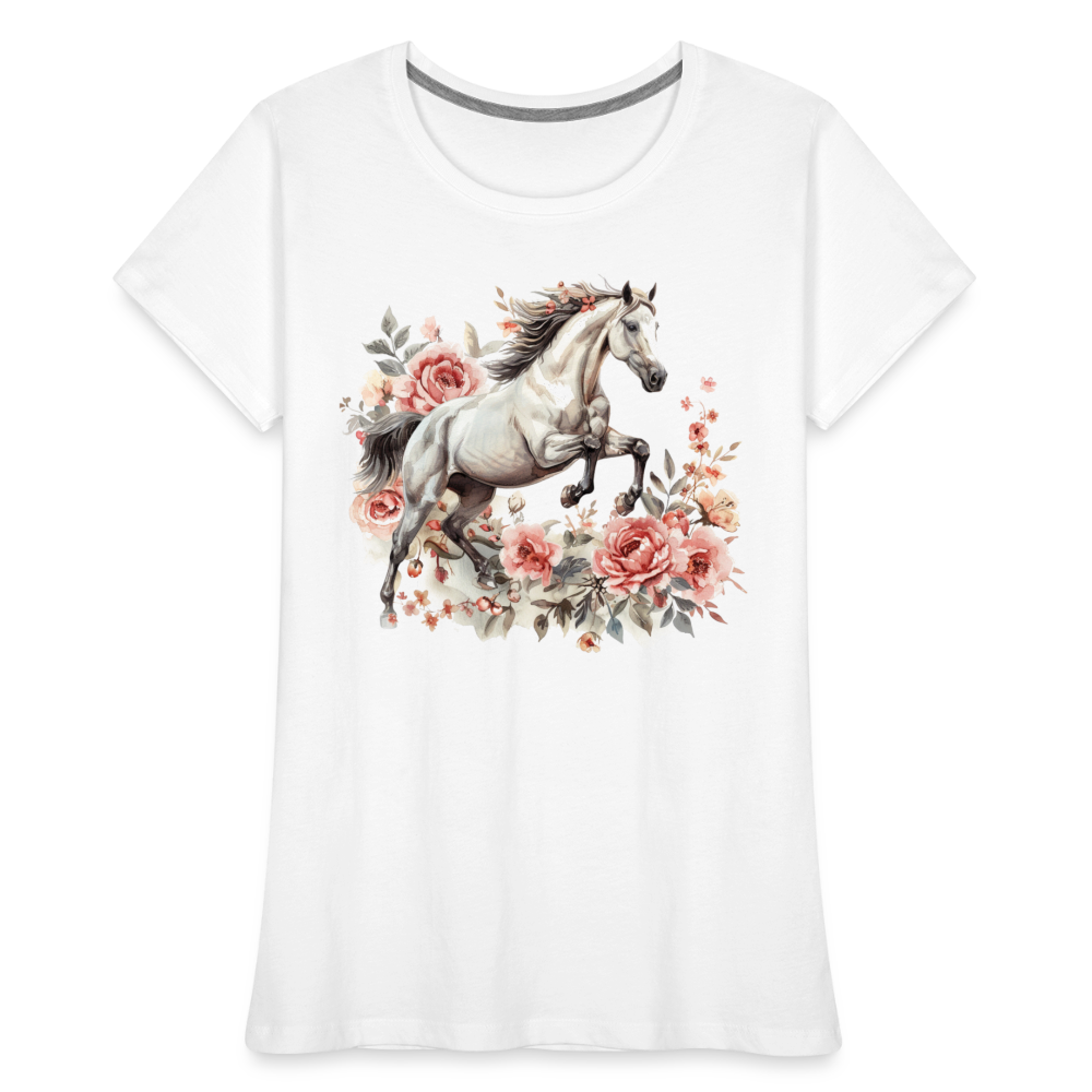 Flower Horse 13 - Frauen Premium Bio T-Shirt - Weiß