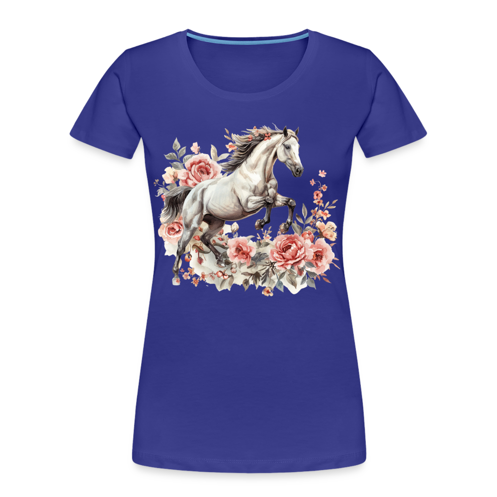 Flower Horse 13 - Frauen Premium Bio T-Shirt - Königsblau