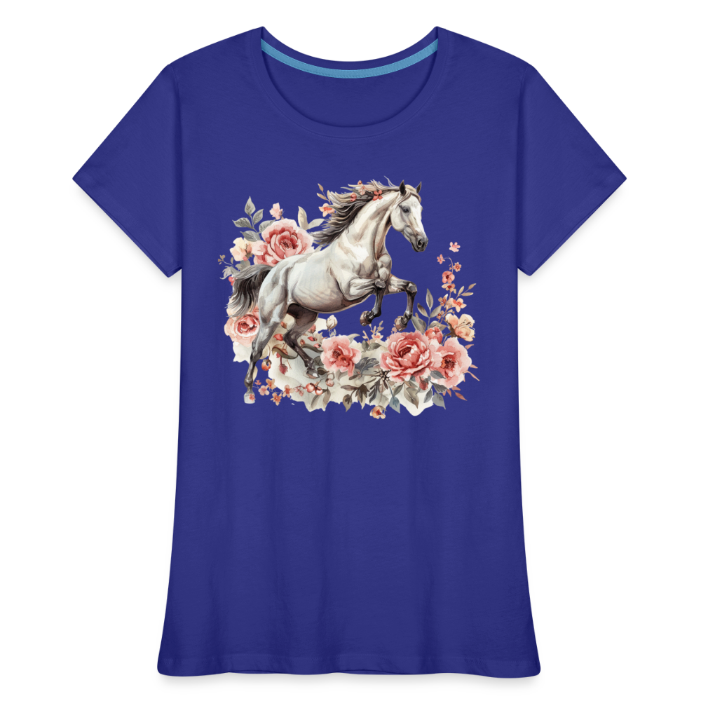 Flower Horse 13 - Frauen Premium Bio T-Shirt - Königsblau