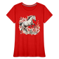 Flower Horse 13 - Frauen Premium Bio T-Shirt - Rot