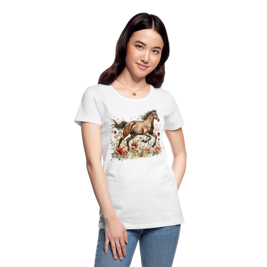 Flower Horse 7 - Frauen Premium Bio T-Shirt - Weiß