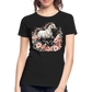 Flower Horse 14 - Frauen Premium Bio T-Shirt - Schwarz