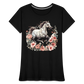 Flower Horse 14 - Frauen Premium Bio T-Shirt - Schwarz