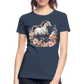 Flower Horse 14 - Frauen Premium Bio T-Shirt - Navy