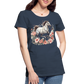 Flower Horse 14 - Frauen Premium Bio T-Shirt - Navy