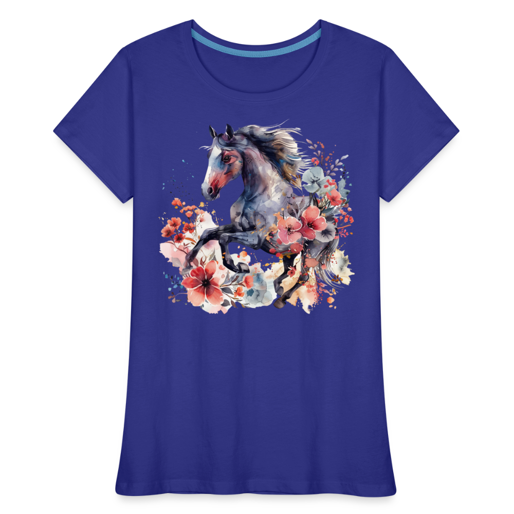 Flower Horse 15 - Frauen Premium Bio T-Shirt - Königsblau