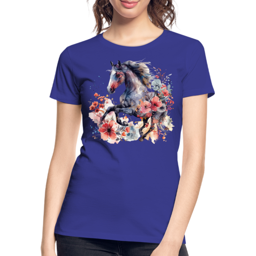 Flower Horse 15 - Frauen Premium Bio T-Shirt - Königsblau