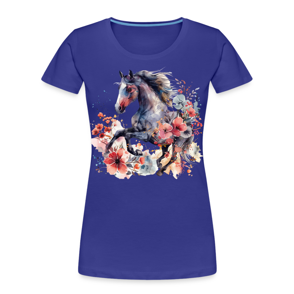 Flower Horse 15 - Frauen Premium Bio T-Shirt - Königsblau